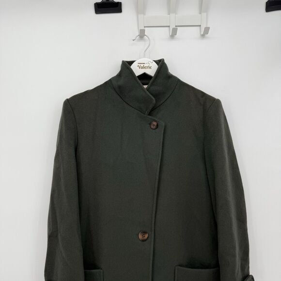 Cassidy Petite Vintage Green Wool Tailored Trench Coat Size 4P USA - Picture 2 of 13